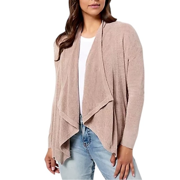 Barefoot Dreams 1X CozyChic Ultra Lite Shawl Pointelle Cardi Sweater Cozycore - Picture 1 of 12
